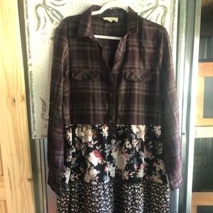 Long sleeve floral bottom dress